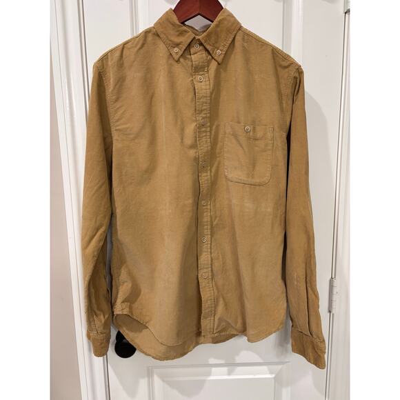 Merona Men’s Corduroy Camel Button Up Size Medium - Picture 1 of 6